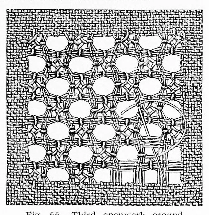 An illustration from Drawn thread work. 1st series, 1900, leaf 32
