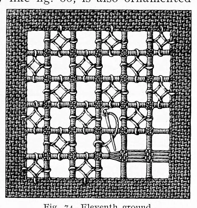 An illustration from Drawn thread work. 1st series, 1900, leaf 36