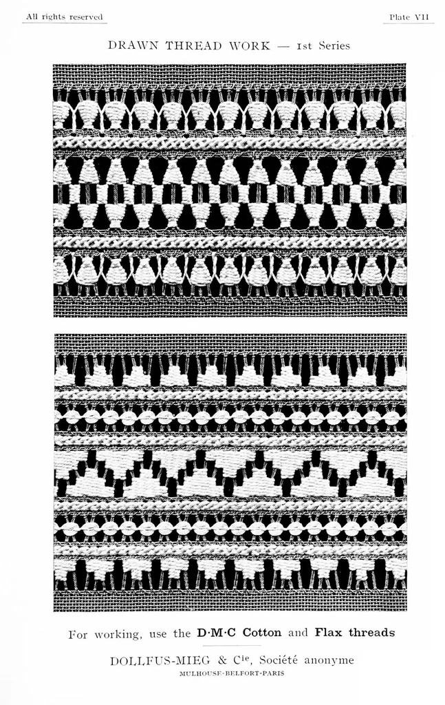 An illustration from Drawn thread work. 1st series, 1900, leaf 68