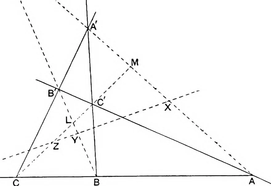 An illustration from An elementary treatise on modern pure geometry, 1893, leaf 110