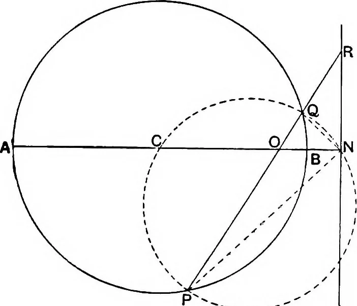 An illustration from An elementary treatise on modern pure geometry, 1893, leaf 169