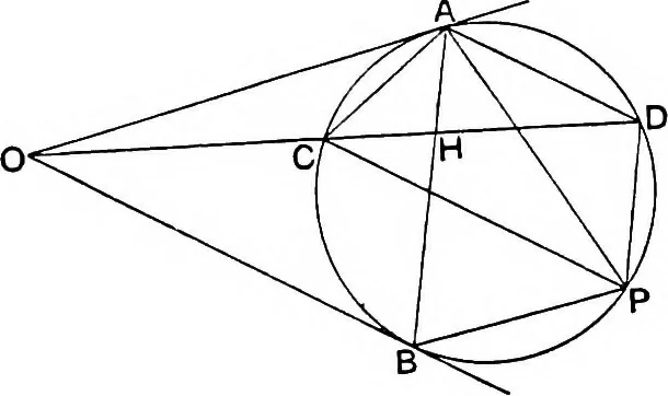 An illustration from An elementary treatise on modern pure geometry, 1893, leaf 175