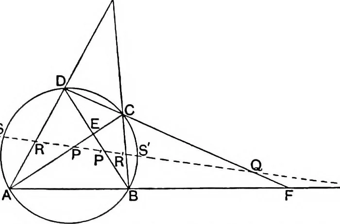 An illustration from An elementary treatise on modern pure geometry, 1893, leaf 184