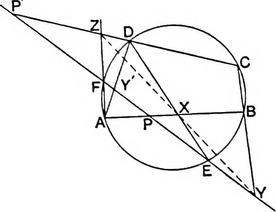 An illustration from An elementary treatise on modern pure geometry, 1893, leaf 188