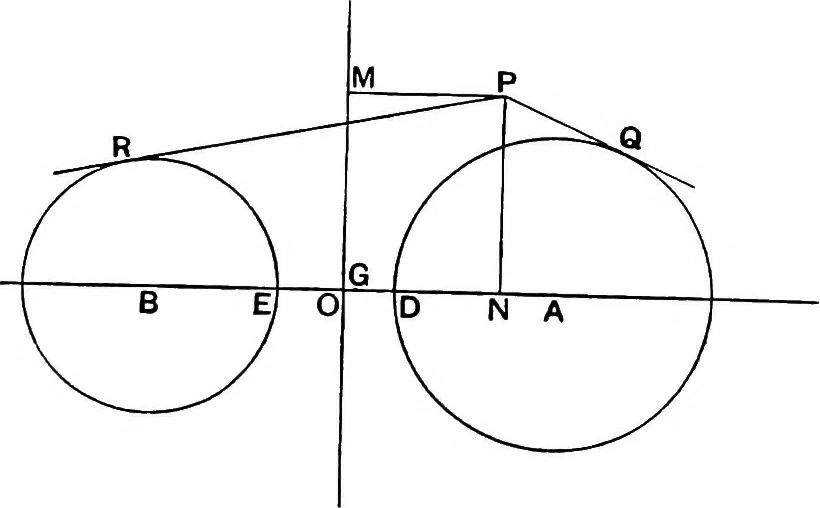 An illustration from An elementary treatise on modern pure geometry, 1893, leaf 205