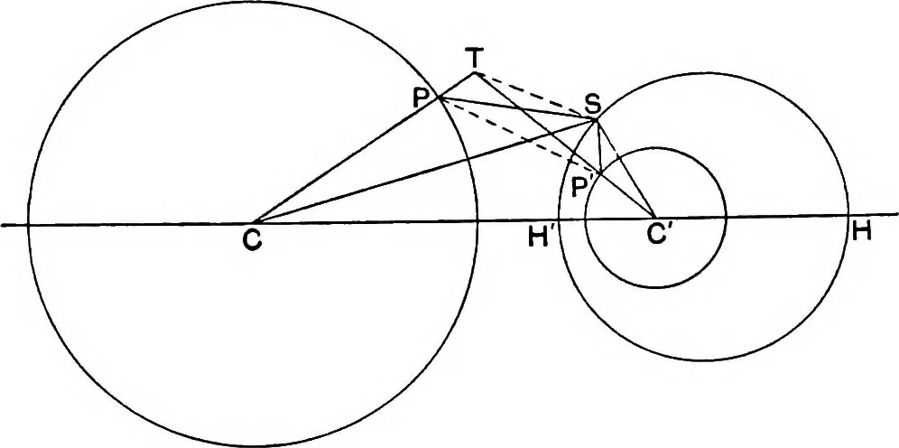 An illustration from An elementary treatise on modern pure geometry, 1893, leaf 209