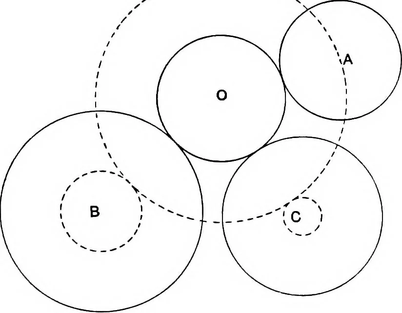 An illustration from An elementary treatise on modern pure geometry, 1893, leaf 215