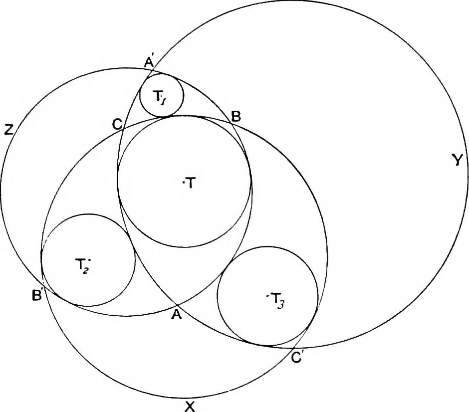 An illustration from An elementary treatise on modern pure geometry, 1893, leaf 270