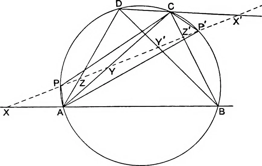 An illustration from An elementary treatise on modern pure geometry, 1893, leaf 293