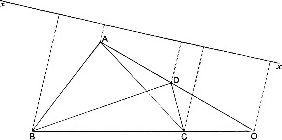 An illustration from An elementary treatise on modern pure geometry, 1893, leaf 39