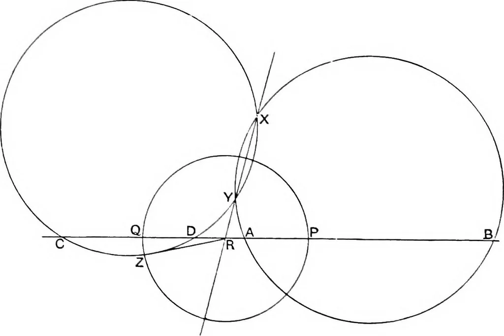 An illustration from An elementary treatise on modern pure geometry, 1893, leaf 52