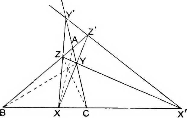 An illustration from An elementary treatise on modern pure geometry, 1893, leaf 78