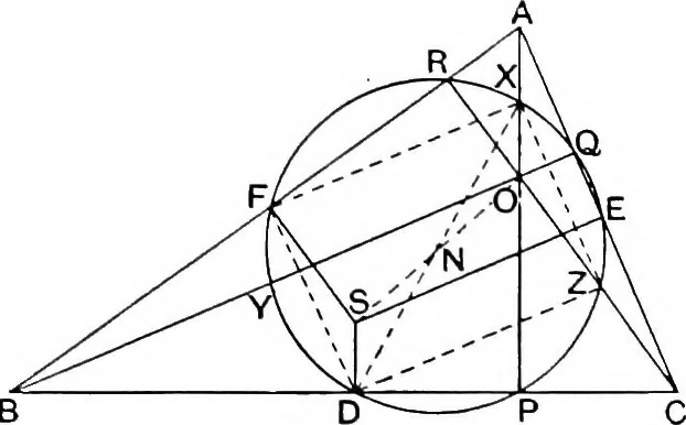 An illustration from An elementary treatise on modern pure geometry, 1893, leaf 88