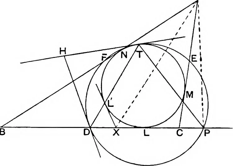 An illustration from An elementary treatise on modern pure geometry, 1893, leaf 91