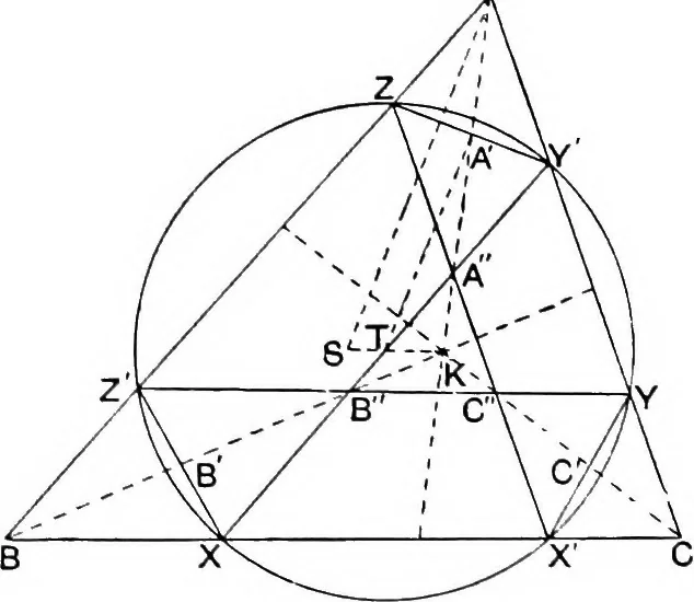 An illustration from An elementary treatise on modern pure geometry, 1893, leaf 94