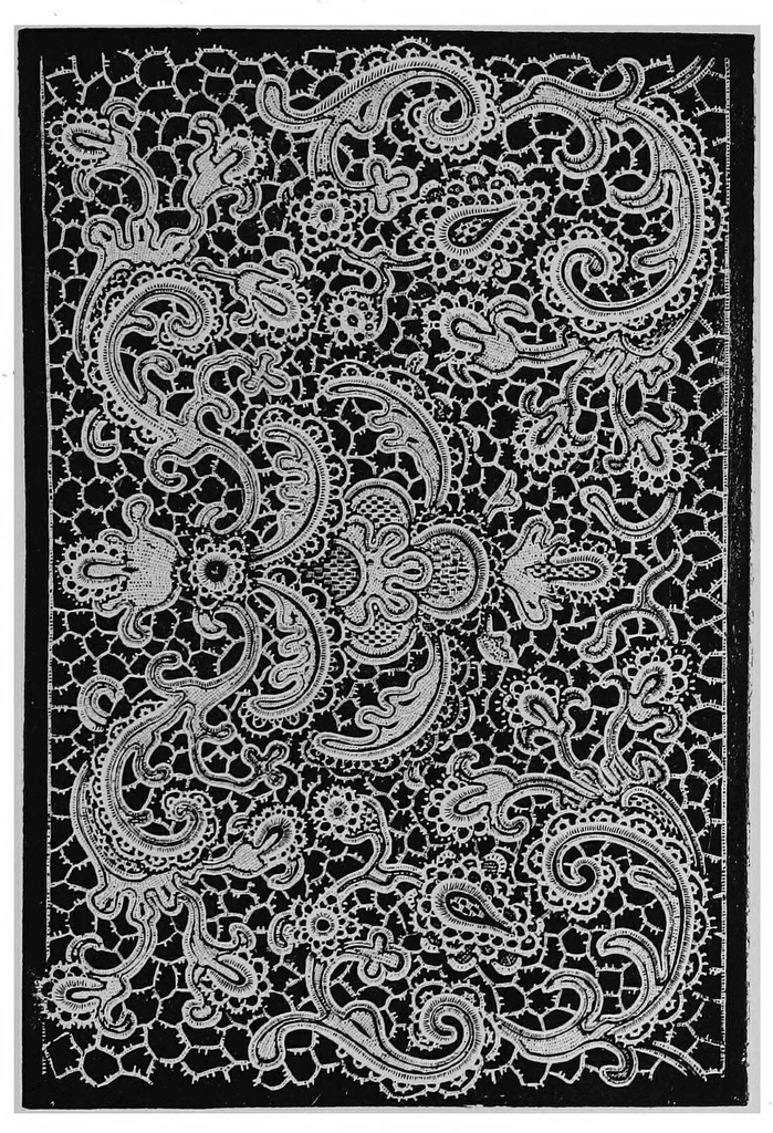 An illustration from Lace, ancient and modern; Comprising a history of its origin and manufacture, with instructions concerning the manner of making it, 1880, leaf 140