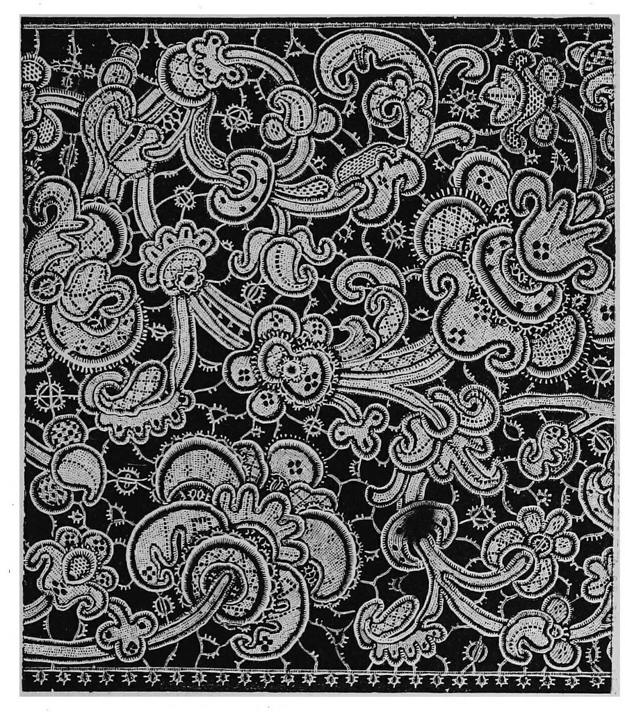 An illustration from Lace, ancient and modern; Comprising a history of its origin and manufacture, with instructions concerning the manner of making it, 1880, leaf 150