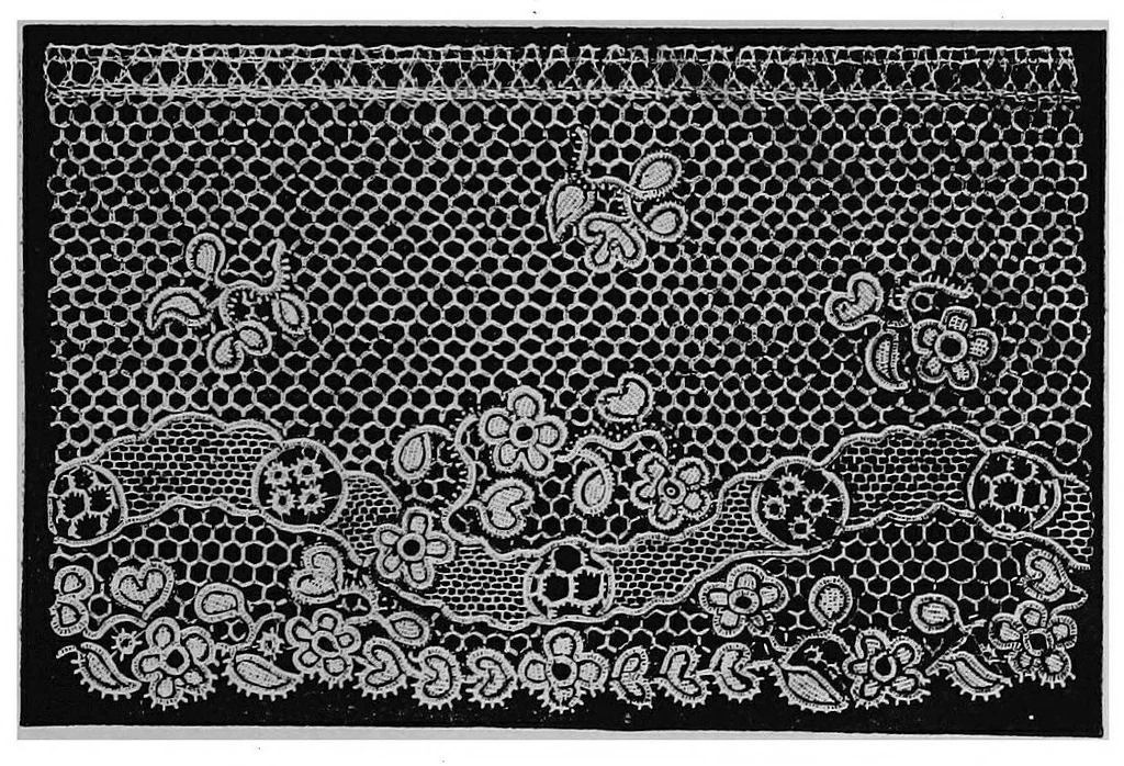 An illustration from Lace, ancient and modern; Comprising a history of its origin and manufacture, with instructions concerning the manner of making it, 1880, leaf 168
