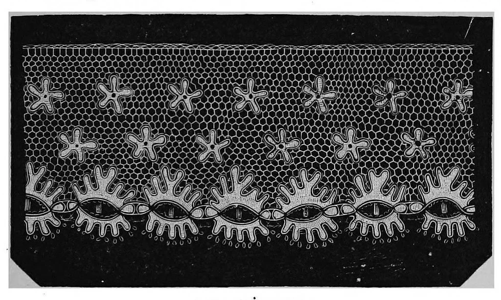 An illustration from Lace, ancient and modern; Comprising a history of its origin and manufacture, with instructions concerning the manner of making it, 1880, leaf 212
