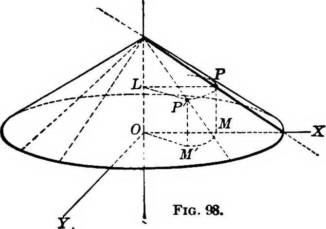 An illustration from Brief course in analytic geometry, 1911, leaf 257