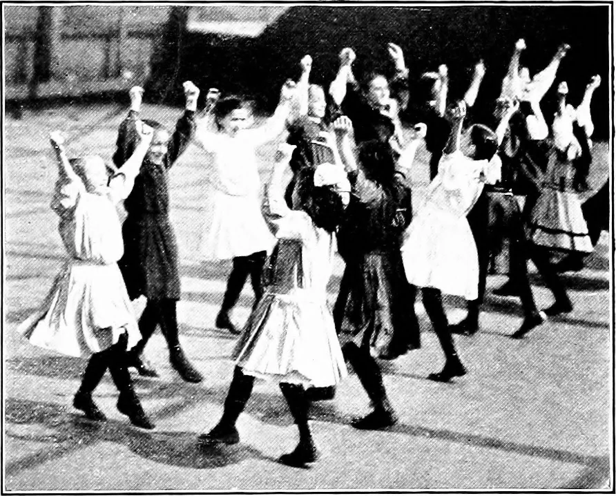 An illustration from Folk-dances and singing games; Dances of the people, 1909, leaf 101