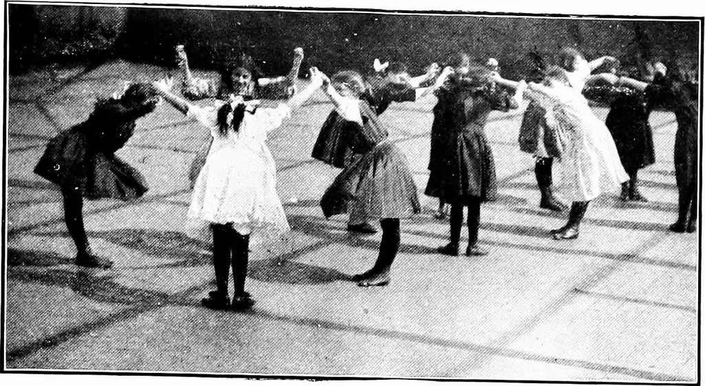 An illustration from Folk-dances and singing games; Dances of the people, 1909, leaf 102