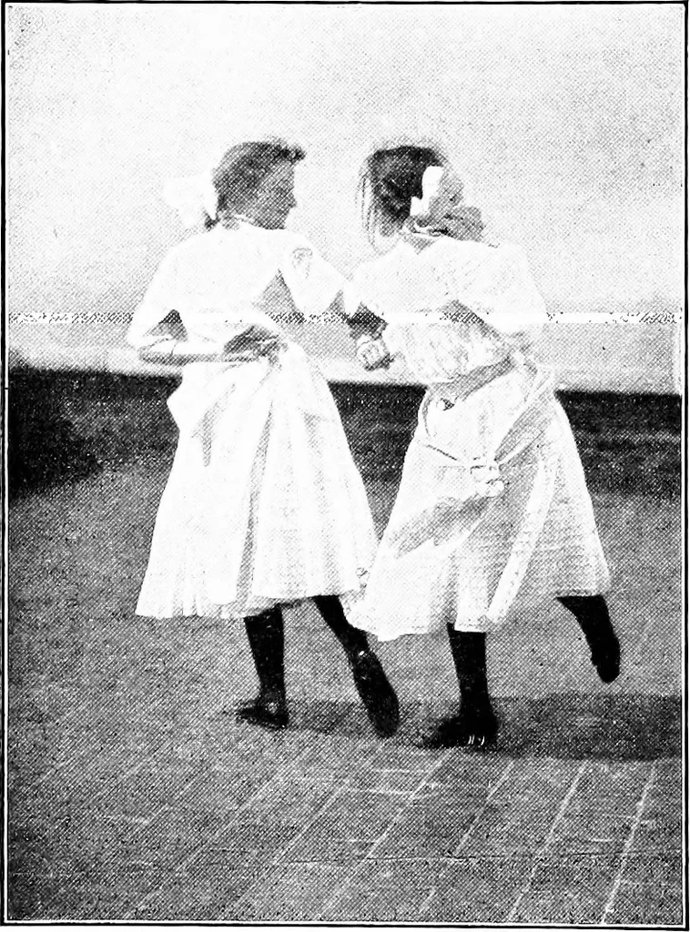 An illustration from Folk-dances and singing games; Dances of the people, 1909, leaf 105