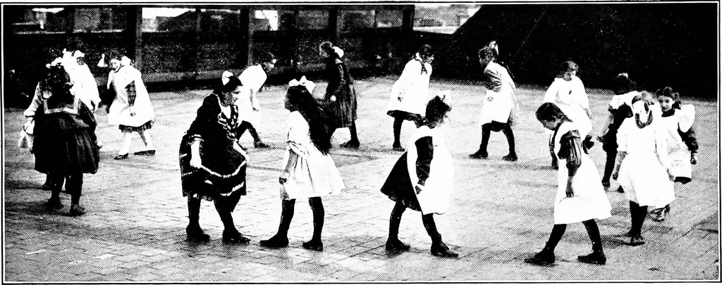 An illustration from Folk-dances and singing games; Dances of the people, 1909, leaf 18