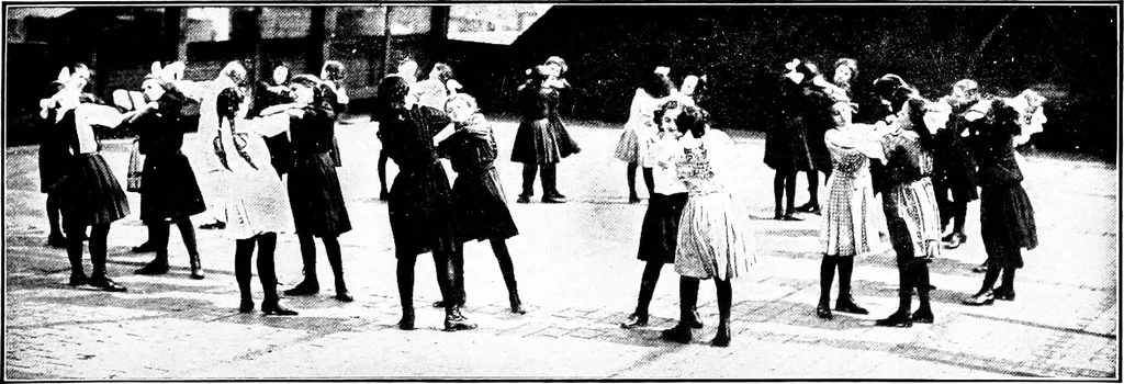 An illustration from Folk-dances and singing games; Dances of the people, 1909, leaf 20