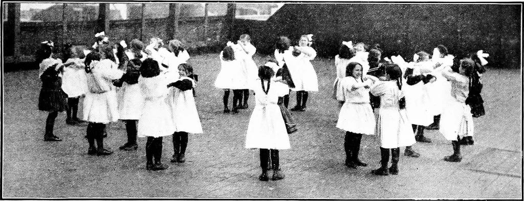 An illustration from Folk-dances and singing games; Dances of the people, 1909, leaf 22