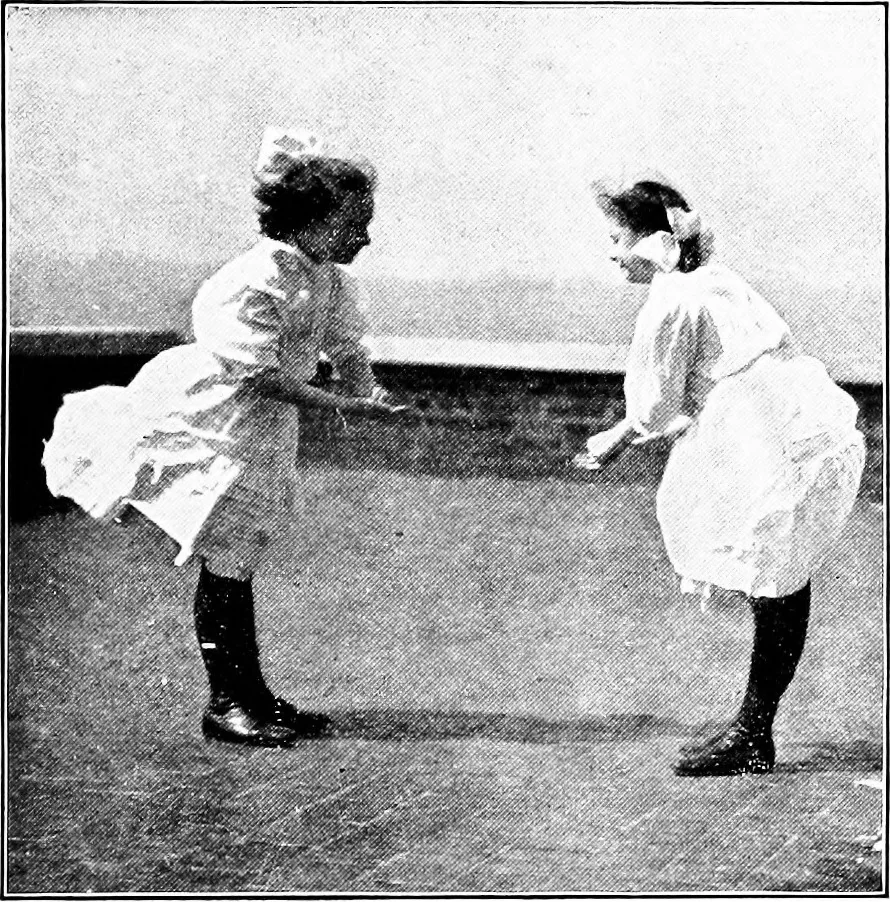 An illustration from Folk-dances and singing games; Dances of the people, 1909, leaf 24