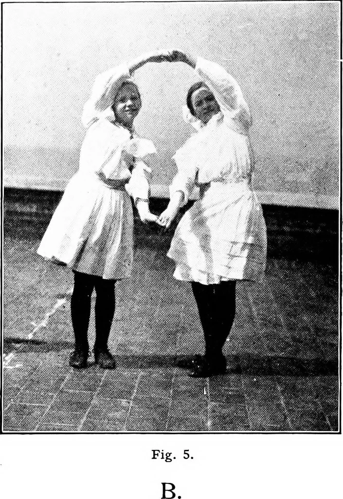 An illustration from Folk-dances and singing games; Dances of the people, 1909, leaf 25