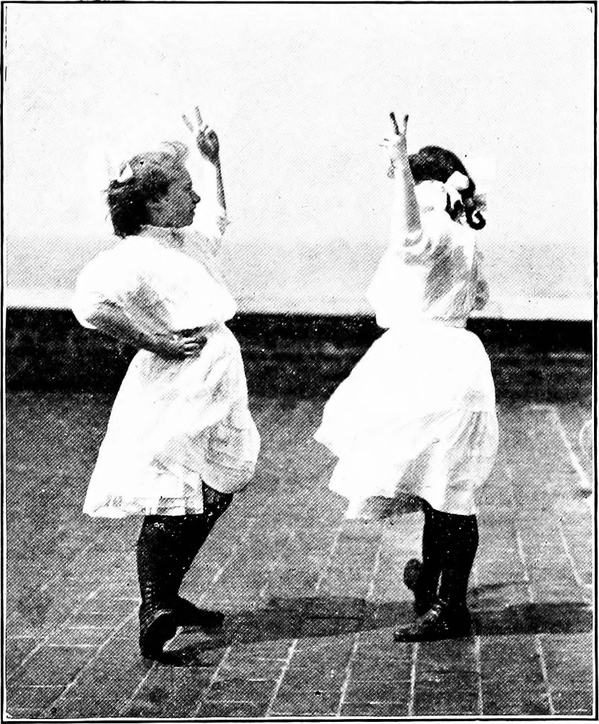 An illustration from Folk-dances and singing games; Dances of the people, 1909, leaf 28