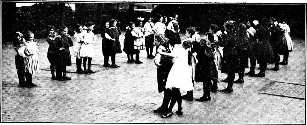 An illustration from Folk-dances and singing games; Dances of the people, 1909, leaf 30