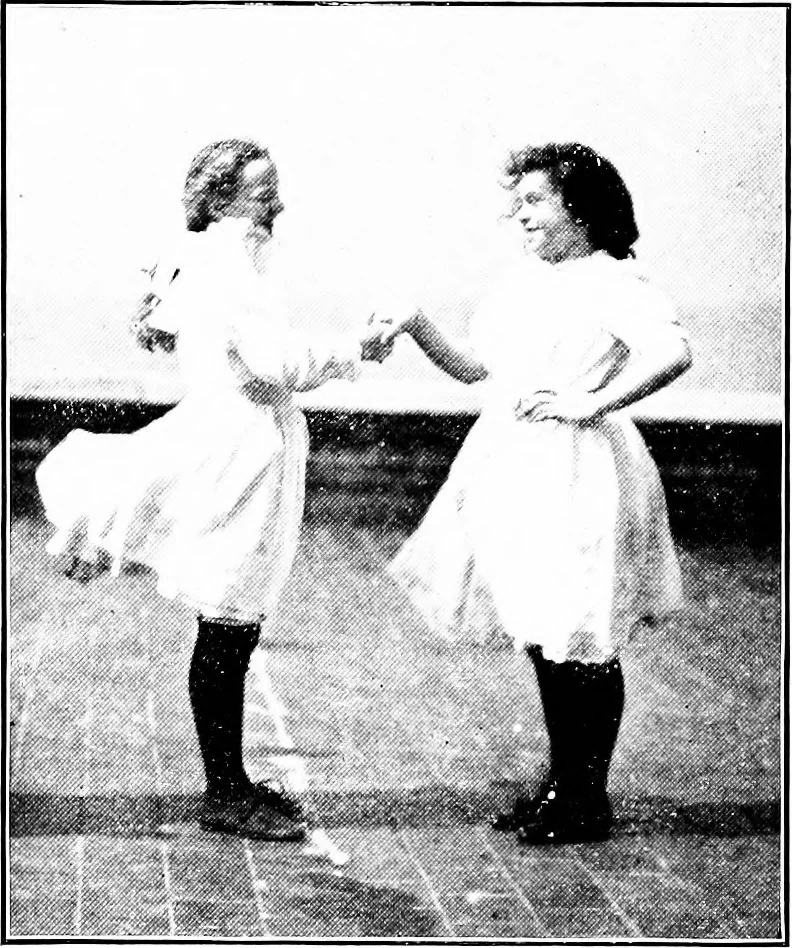 An illustration from Folk-dances and singing games; Dances of the people, 1909, leaf 32