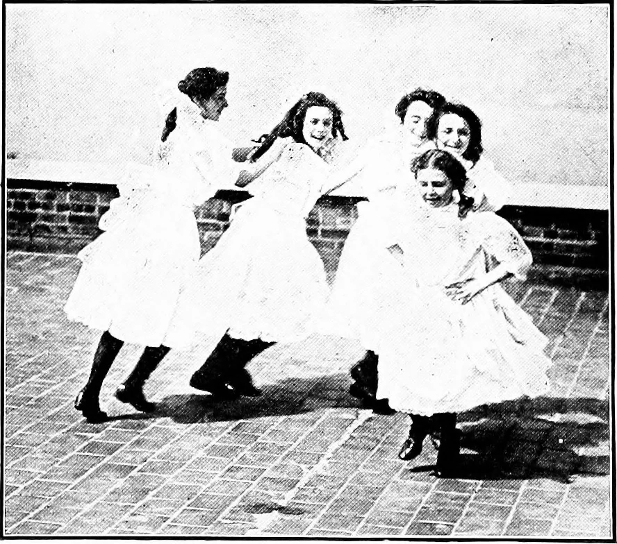 An illustration from Folk-dances and singing games; Dances of the people, 1909, leaf 44
