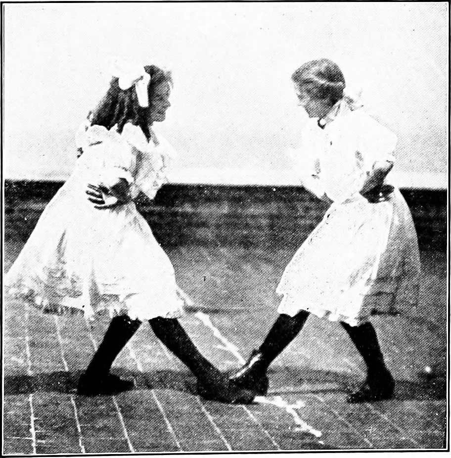 An illustration from Folk-dances and singing games; Dances of the people, 1909, leaf 48