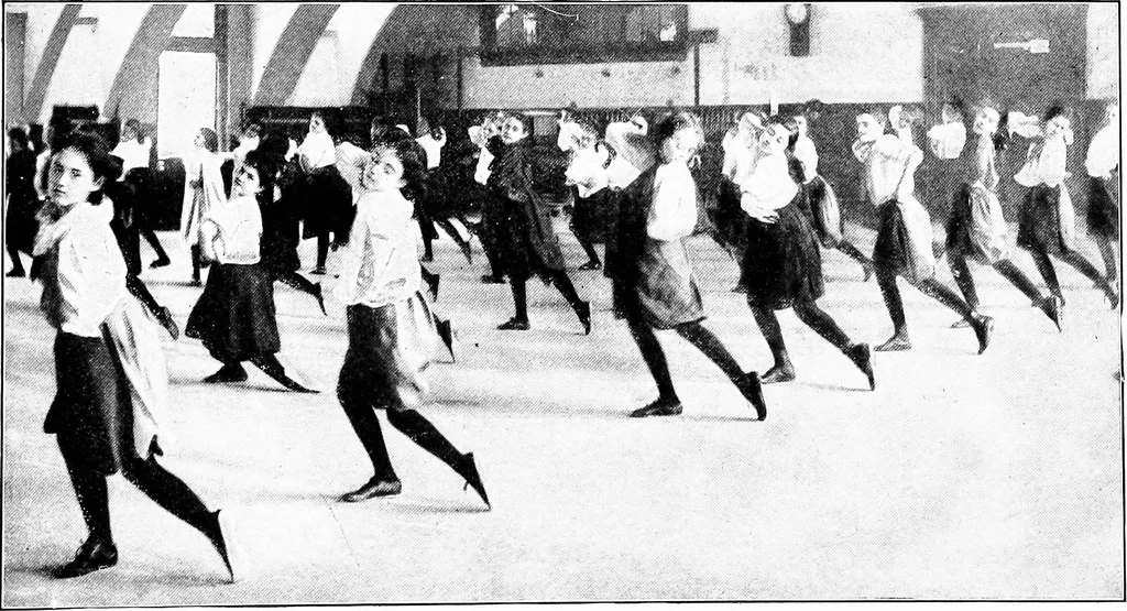 An illustration from Folk-dances and singing games; Dances of the people, 1909, leaf 58