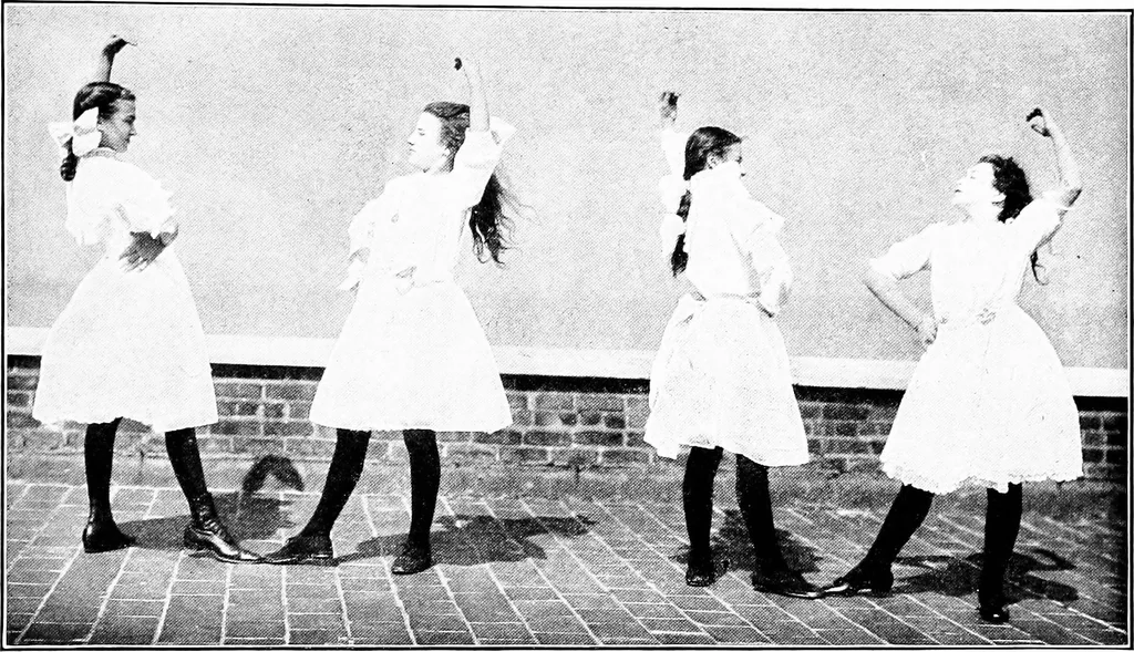 An illustration from Folk-dances and singing games; Dances of the people, 1909, leaf 68