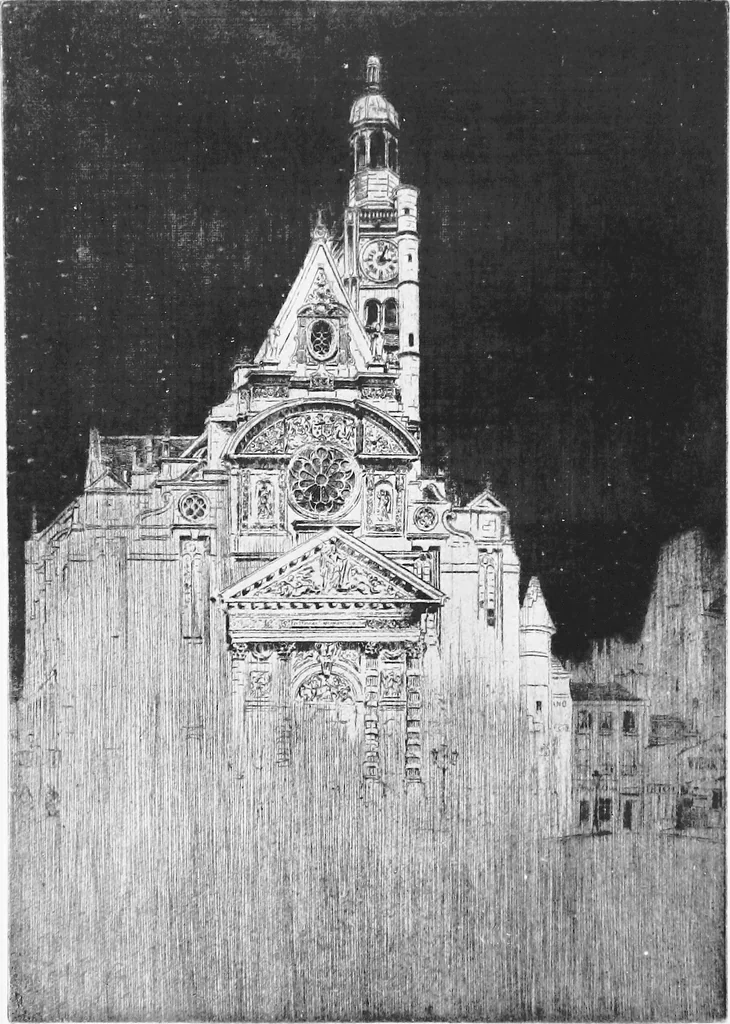 An illustration from Modern etchings, mezzotints and dry-points, 1913, leaf 45