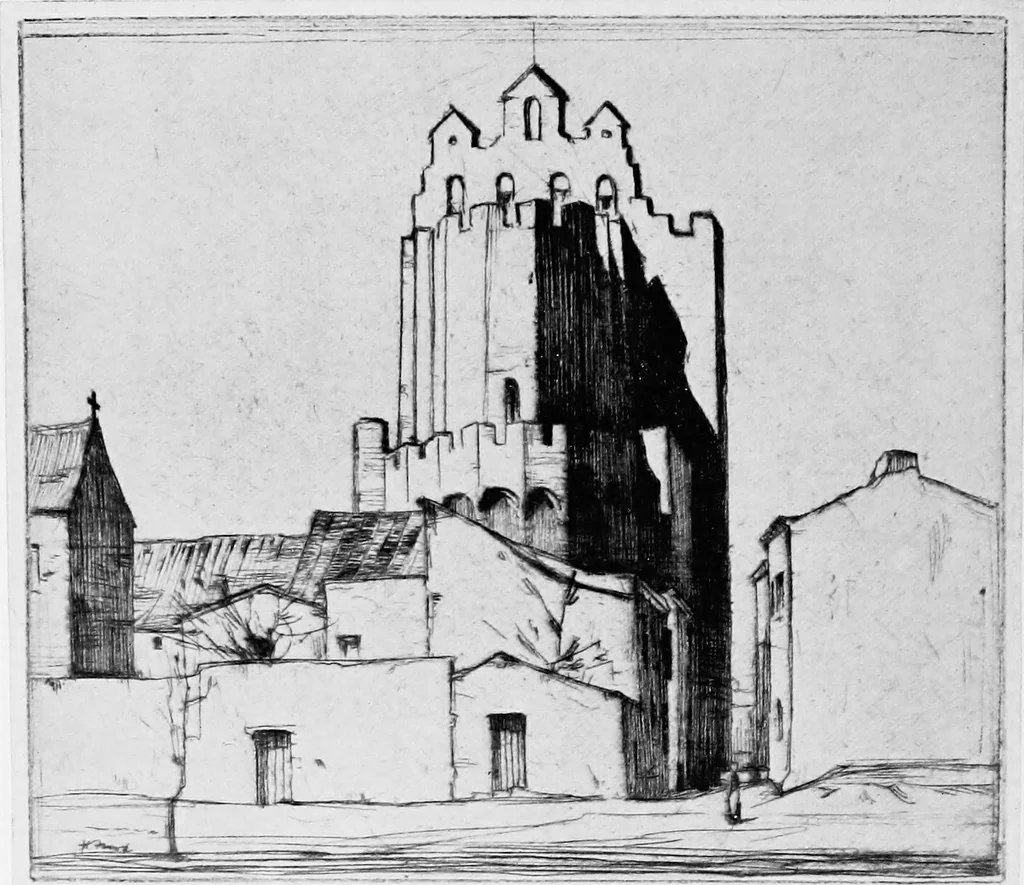 An illustration from Modern etchings, mezzotints and dry-points, 1913, leaf 55