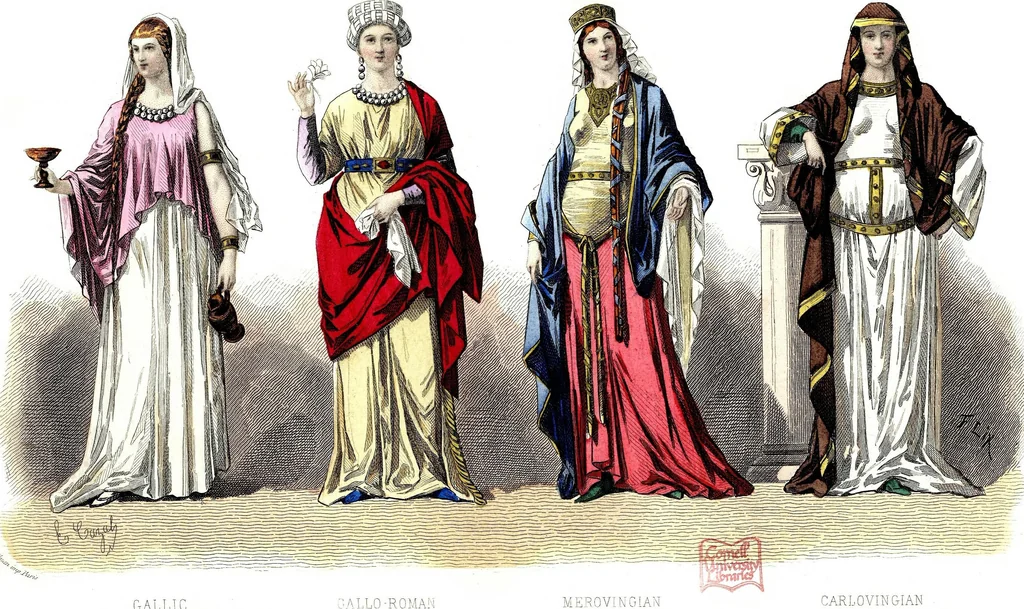 An illustration from The history of fashion in France, or, The dress of women from the Gallo-Roman period to the present time, 1882, leaf 350