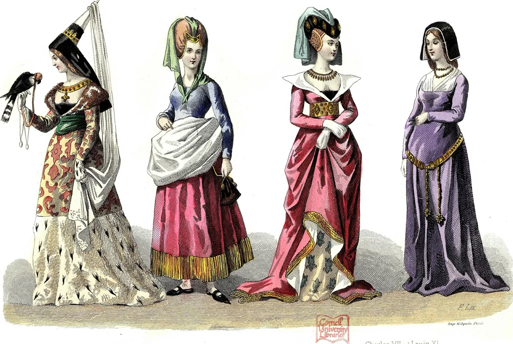 An illustration from The history of fashion in France, or, The dress of women from the Gallo-Roman period to the present time, 1882, leaf 354