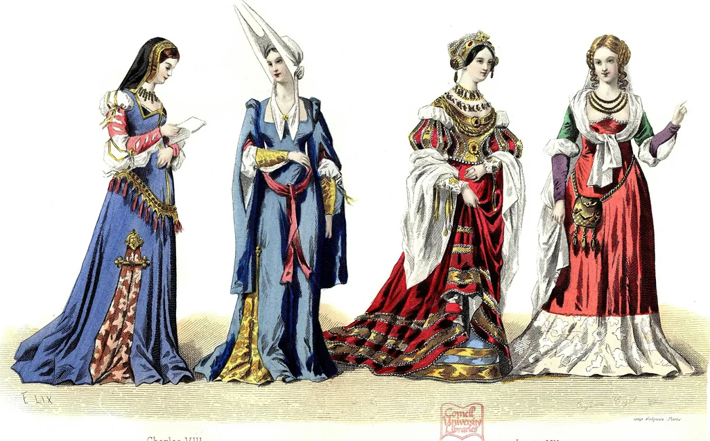 An illustration from The history of fashion in France, or, The dress of women from the Gallo-Roman period to the present time, 1882, leaf 355