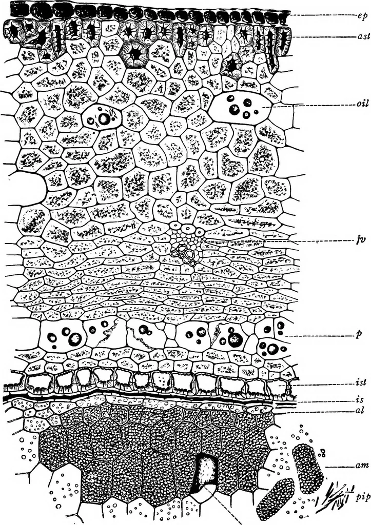 An illustration from The microscopy of vegetable foods : with special reference to the detection of adulteration and the diagnosis of mixtures, 1906, leaf 528