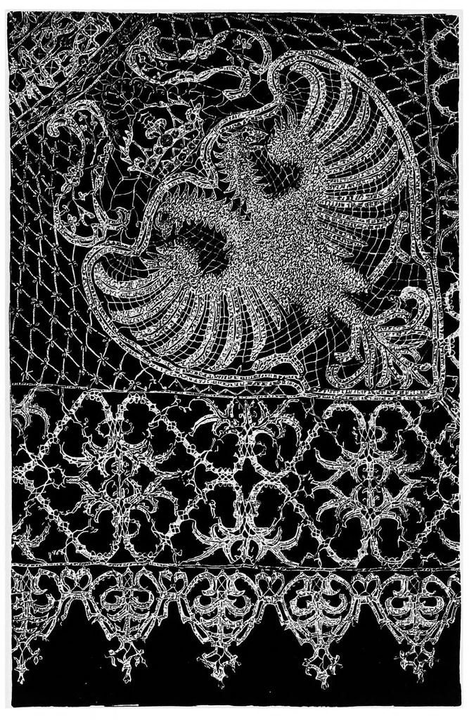 An illustration from A descriptive catalogue of the collection of lace in the South Kensington museum, 1881, leaf 122