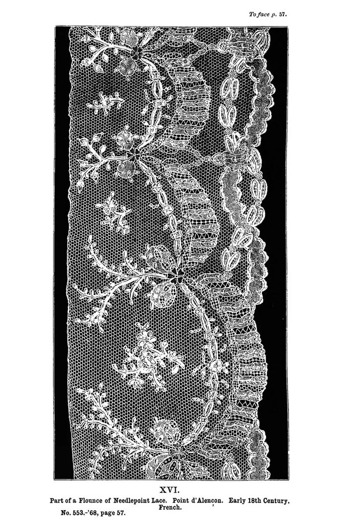 An illustration from A descriptive catalogue of the collection of lace in the South Kensington museum, 1881, leaf 133