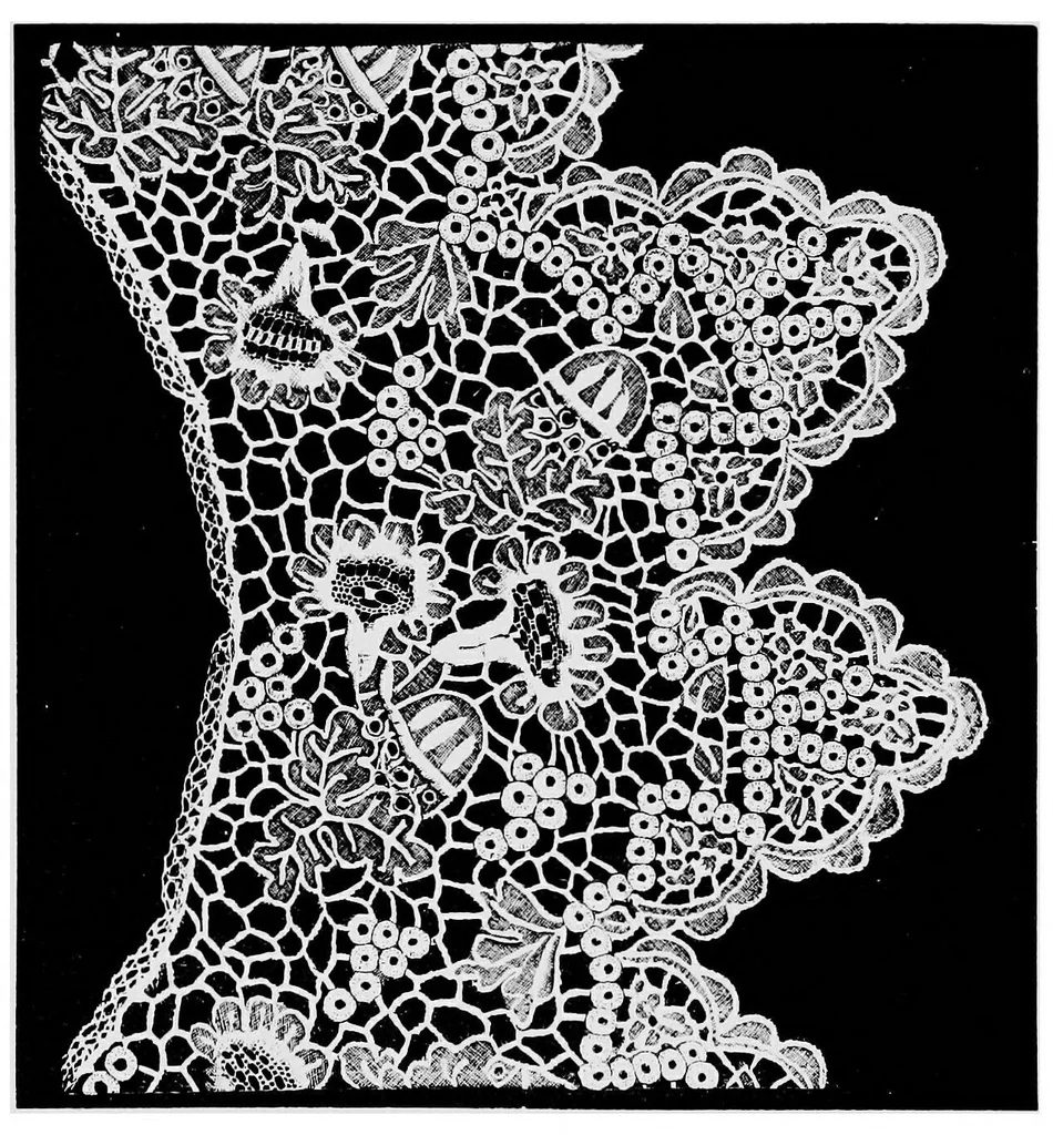An illustration from A descriptive catalogue of the collection of lace in the South Kensington museum, 1881, leaf 177
