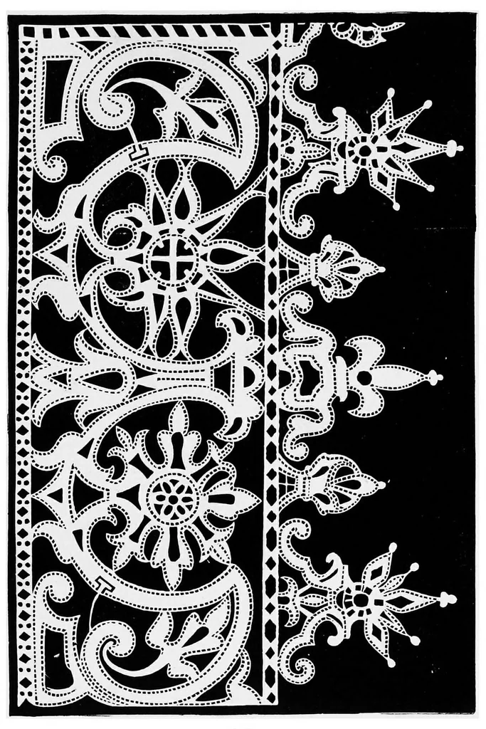 An illustration from A descriptive catalogue of the collection of lace in the South Kensington museum, 1881, leaf 42