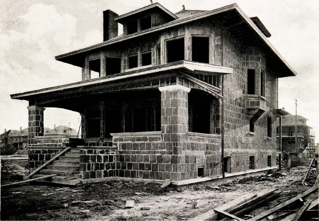 An illustration from Fireproof construction : for houses and other buildings of moderate cost, 1911, leaf 24